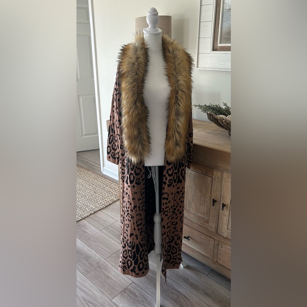 Buddy Love M/L leopard duster cardigan